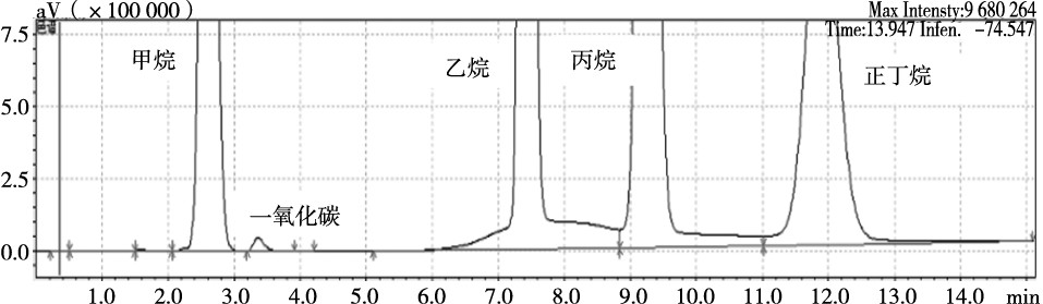 气相色谱法测定气体中甲烷、一氧化碳、乙烷、丙烷、正丁烷含量